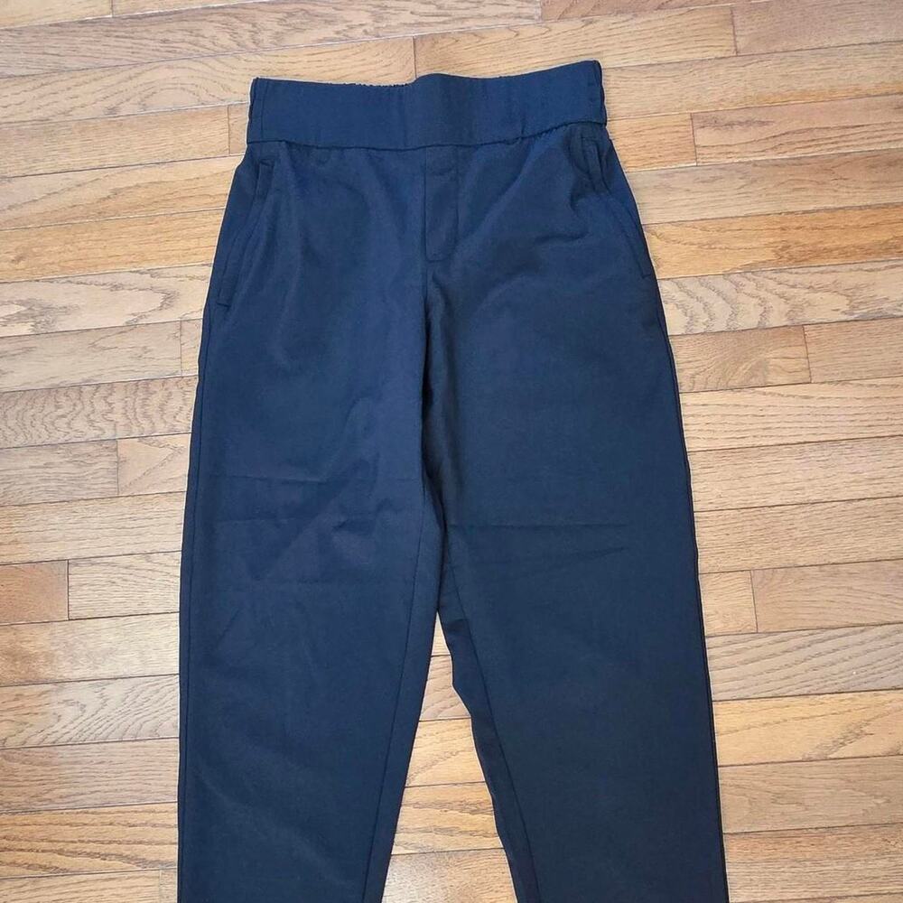 Lou & Grey navy black high-waisted straight-leg pull on casual pants in size S